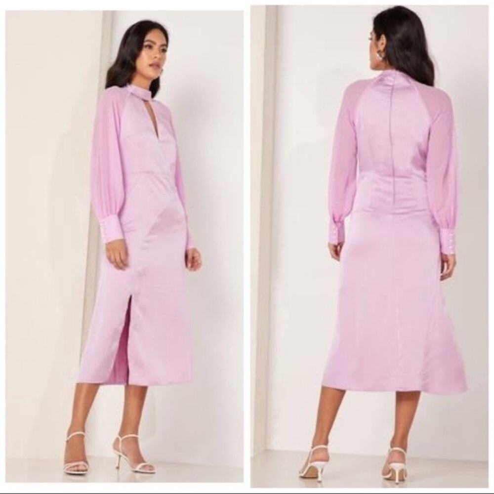 Foxiedox Front Split Halter Neck Dress Orchid Purple Women’s Size Medium‎ NWT